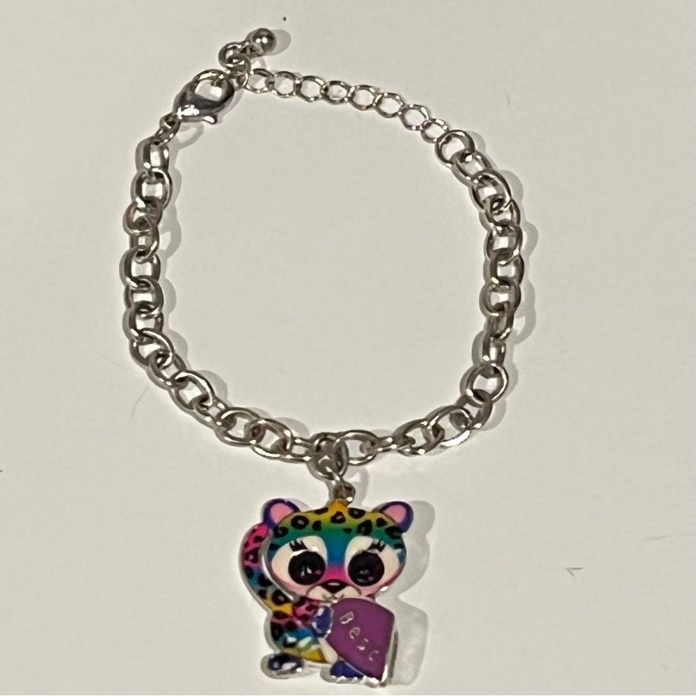 Ty Beanie Boos Dotty Rainbow Leopard BFF Charm Bracelet